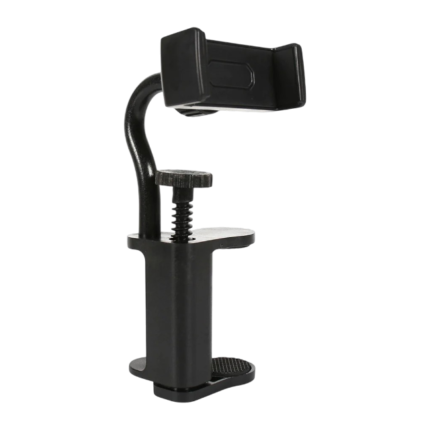 Guitar Phone Holder in Black with Adjustable Viewing and Clamp for Smartphone While Playing