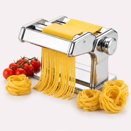 Pastamaskine til hjemmelavet pasta med justerbar tykkelse og manuel skæring til frisk pasta