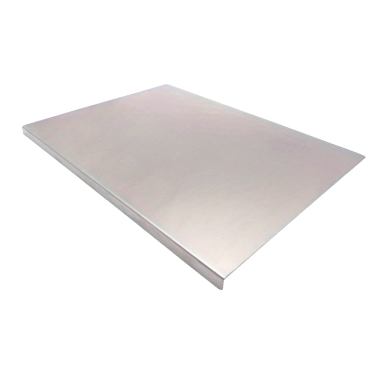 Skærebræt i rustfrit stål på 40 × 30 cm med glat overflade og opbukket kant
