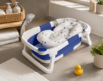 Foldable Bath with Legs, Carry Handle and Soft Bath Insert for Baby and Toddlers - Image 2