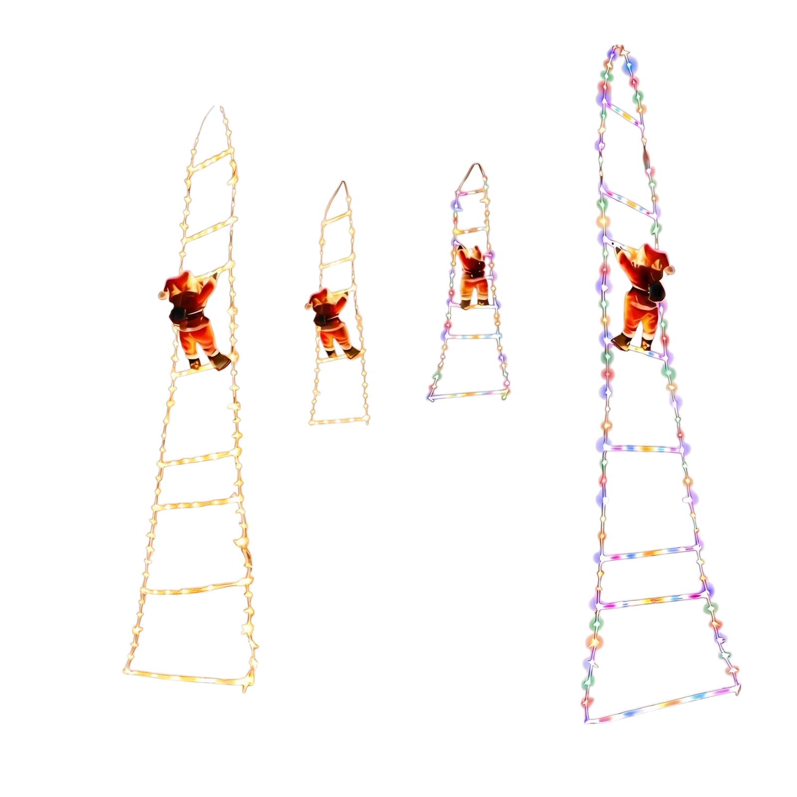 31509_enhanced_background Santa Claus Light Chain with Climbing Santa and Illuminated Ladder for Cosy Christmas Decoration - Image 1