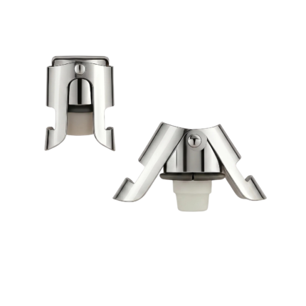 Stainless Steel Champagne Stopper for Tight Sealing and Preservation of Bubbles with Locking Mechanism