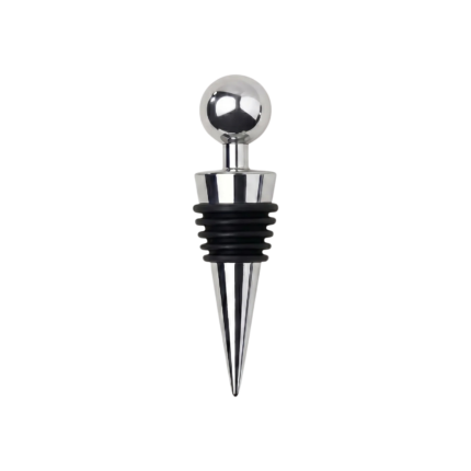 Wine Stopper in Stainless Steel with Tight-Sealing Silicone Rings for Fresher Storage of Opened Wine