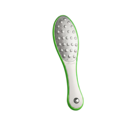 Fodfil i rustfrit stål med ergonomisk håndtag til skånsom fjernelse af hård hud og ru områder
