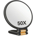Magnifying Mirror 1x/50x in Green, Black, White, Pink and Purple with Double Mirror and Adjustable Handle – image 2