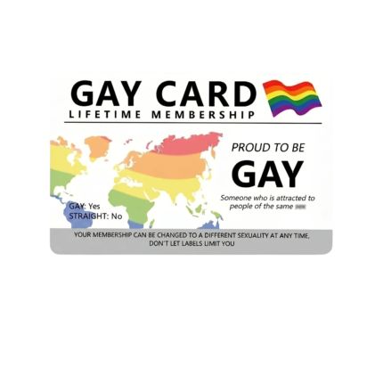 Membership Card for Gay Pride in Credit Card Format with Rainbow Design and Visible Expression of Pride and Inclusion