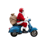 Hjelmcover julemandshat til de fleste hjelme med festligt juleudtryk til motorcykelture og højtidskørsel