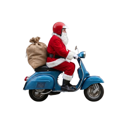 Hjelmcover julemandshat til de fleste hjelme med festligt juleudtryk til motorcykelture og højtidskørsel