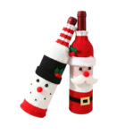 Julevinsflaskebetræk sæt med nisse og snemand til hyggelig og festlig juledekoration
