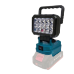 Justerbart LED arbejdslys med bærehåndtag og vinklingsbart lampehoved til 18V batteri