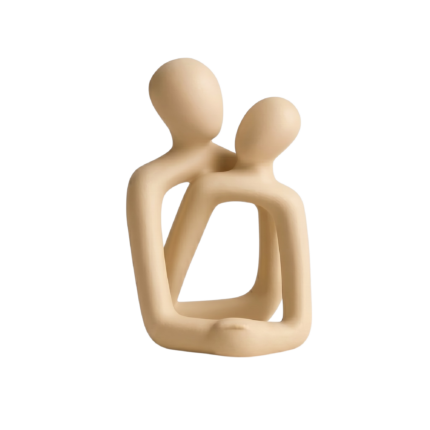 Keramisk skulptur med abstrakt formsprog og roligt udtryk til moderne indretning