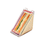 Madkasse til trekantede sandwiches med gennemsigtigt design og nem sideåbning til frokost og transport