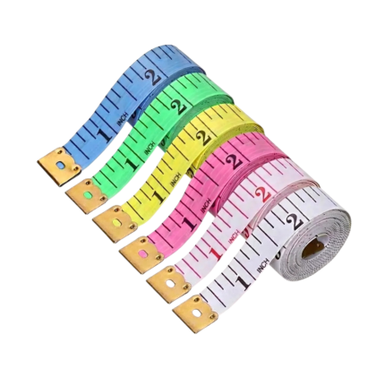 Measuring Tape in Blue, Green, Yellow, White, Pink and Black for Accurate Measurements in Sewing and Creative Projects