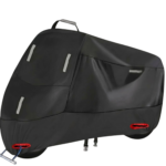 Motorcykelovertræk med reflekterende detaljer og heltdækkende design til beskyttelse af motorcykel og scooter
