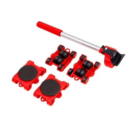 Furniture Roller Set for Heavy Furniture with Lifting Bar and Four Roller Plates for Lifting, Placement and Moving
