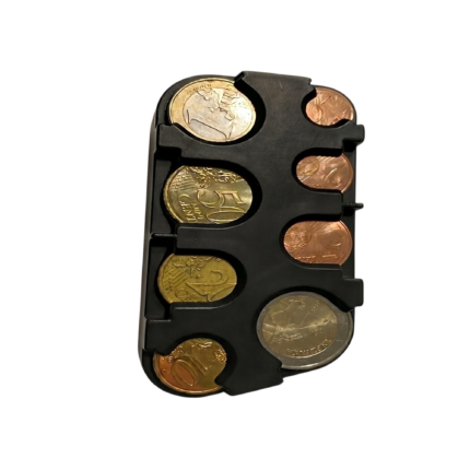 Coin Dispenser for Euros with Quick Access and Organised Storage in Compact Format for Daily Use