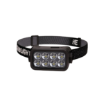 Pandelampe med 8 LED-lys i sort med genopladelig funktion og justerbart pandebånd