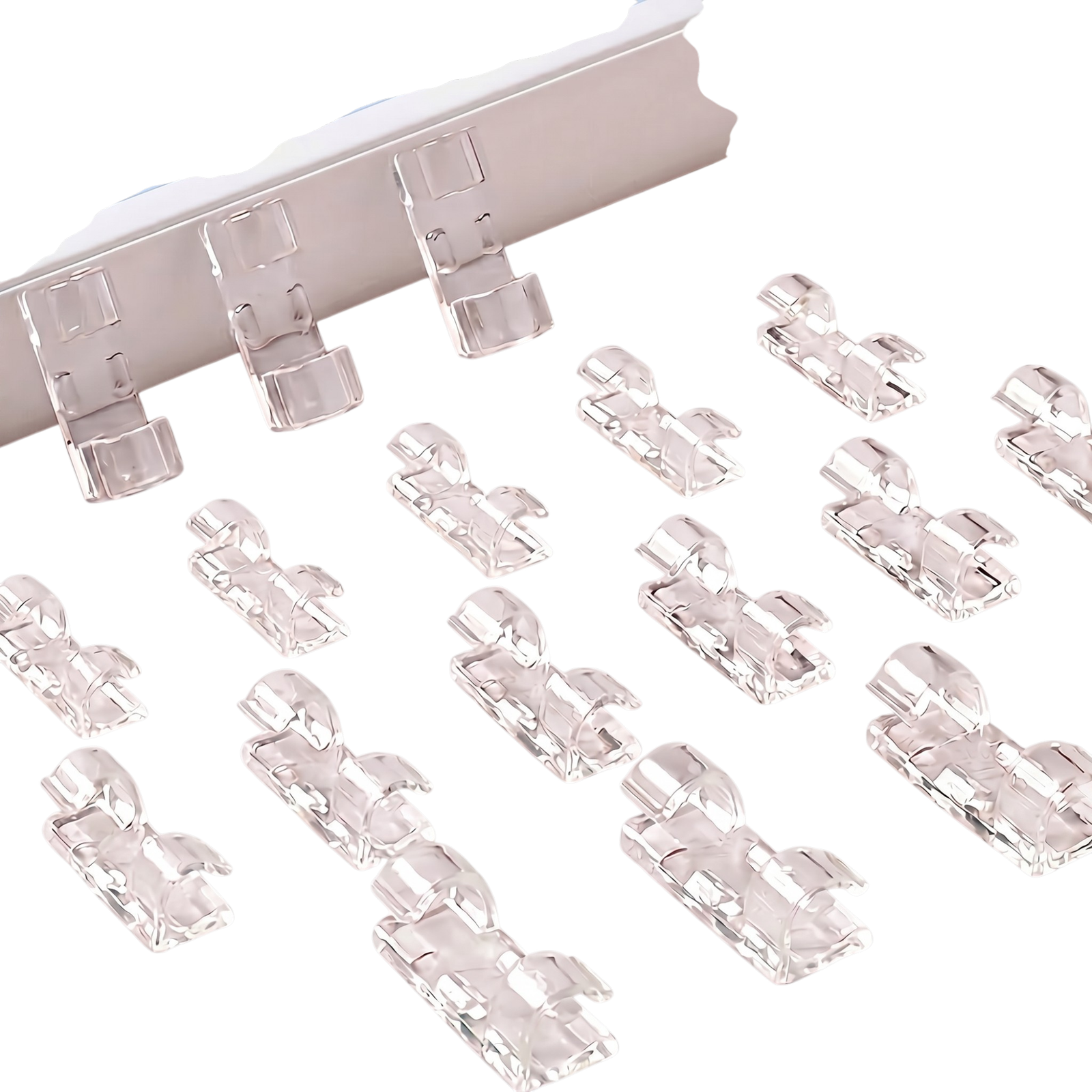 33935_enhanced_background Transparent Cable Clips, 100 Pcs. for Discreet Installation and Neat Cable Management at Home - Image 1