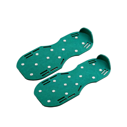 Lawn Aerator Shoes Green for Soil Aeration and Better Drainage When Gardening in the Lawn
