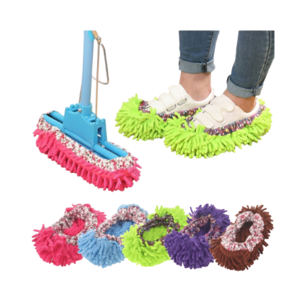 Cleaning Shoes in Blue, Green, Purple, Pink, Orange and Brown for Collecting Dust and Dirt on Floors