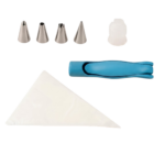 Piping Bag Gun for Easy and Precise Cake Decoration with Piping Bag, Coupler and Several Nozzles