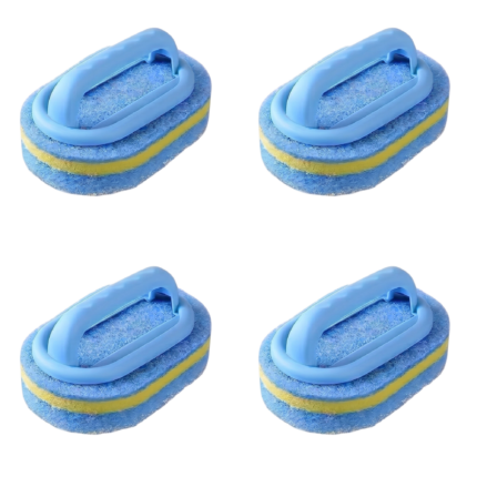 Rengøringssvamp til badekar og fliser med ergonomisk håndtag og skureoverflade, sæt af 2 eller 4