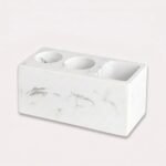 Marble Look Toothbrush Holder with Multiple Compartments and Organised Storage for the Bathroom