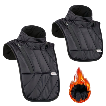 Windproof Neck Gaiter for Motorcyclists with Extended Chest Piece and Water-Resistant Outer