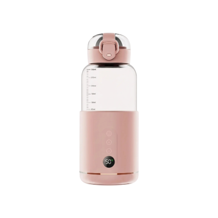 Bottle Warmer with Temperature Control in White and Pink with Digital Display for Milk and Baby Food
