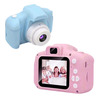 Children's Camera in Blue and Pink with Screen and Simple Photo Start for Small Hands