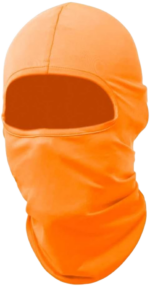Elefanthue til vinter i hvid, mørkegrøn, orange og sort med åndbar komfort og tæt dækning - Billede 3