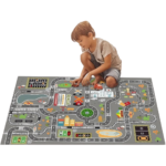Car Play Mat with City Map Design – Non-Slip and Washable Play Mat in Multiple Sizes - Image 2