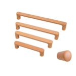 Træskabsgreb i mørkebrun og beige med stilrent naturligt udtryk til moderne skabe og skuffer - Image 2
