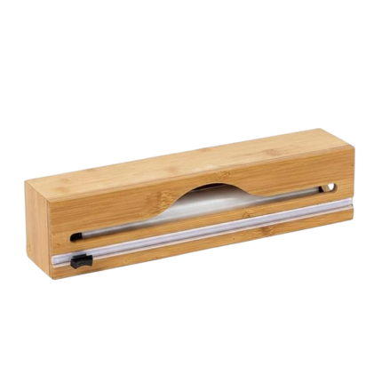 Bamboo Film Dispenser for Neat Storage and Easy Dispensing of Kitchen Film in Everyday Life