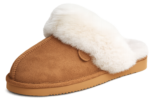 Suede Slippers with Soft Fur Lining and Robust Sole for Warm Comfort Indoors