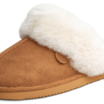 Suede Slippers with Soft Fur Lining and Robust Sole for Warm Comfort Indoors