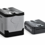 Portable Camping Toilet in Green, Grey and Black – Foldable Design with Lid for Camping and Travel