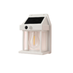 Solcelle udendørslampe med sensor i sort og hvid til vægmontering med automatisk lys - Image 2
