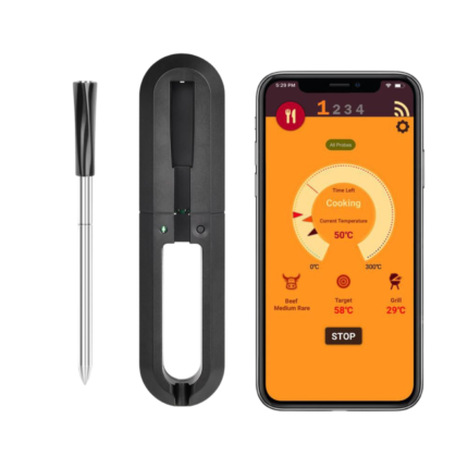 Bluetooth stegetermometer med trådløs sonde og appovervågning til ovn og grill