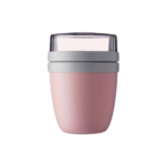 Frokostkop til havregrød i pink, blå, hvid, grøn og sort med dobbelt låg og separat topbeholder - Image 2
