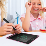 LCD tegnetablet i pink og blå til tegning, skrivning og hurtige noter med pen - Billede 2
