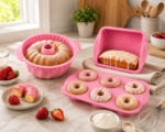Silicone Baking Moulds in Pink for Easy Release and Varied Home Baking with Multiple Moulds - Image 2