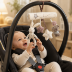 Mobile for Pram with Soft Figures and Visual Stimulation for Baby on the Go and During Rest - Image 2