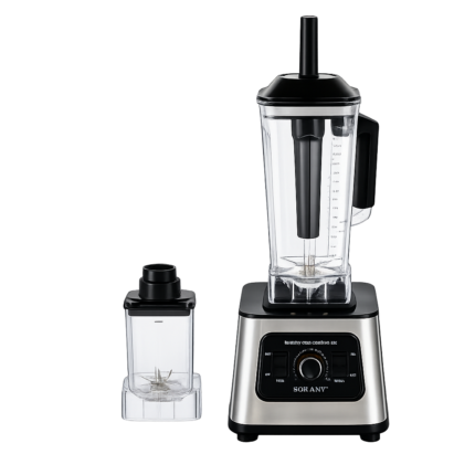 Blender with Jug for Smoothies and Soups with Lid, Tamper and Extra Container for Quick Blending