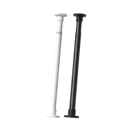 Telescopic Rod Without Drilling in White and Black with Drill-Free Installation and Stable Support for the Home