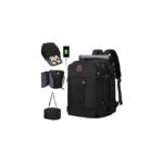 Hand Luggage Backpack in Silver Grey, Sea Blue, Light Purple, Black and White with Laptop Compartment and USB Port - Image 2