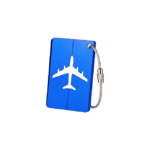 Rejsemærke til bagage i mørkeblå, lilla, orange, rød og sort med flymotiv og sikker fastgørelse - Image 5