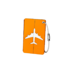 Rejsemærke til bagage i mørkeblå, lilla, orange, rød og sort med flymotiv og sikker fastgørelse - Image 3