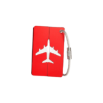 Rejsemærke til bagage i mørkeblå, lilla, orange, rød og sort med flymotiv og sikker fastgørelse - Image 4
