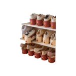 Foldable Shoe Rack in Ivory White and Brown Red for Space-Saving Shoe Storage in Wardrobe and Hallway